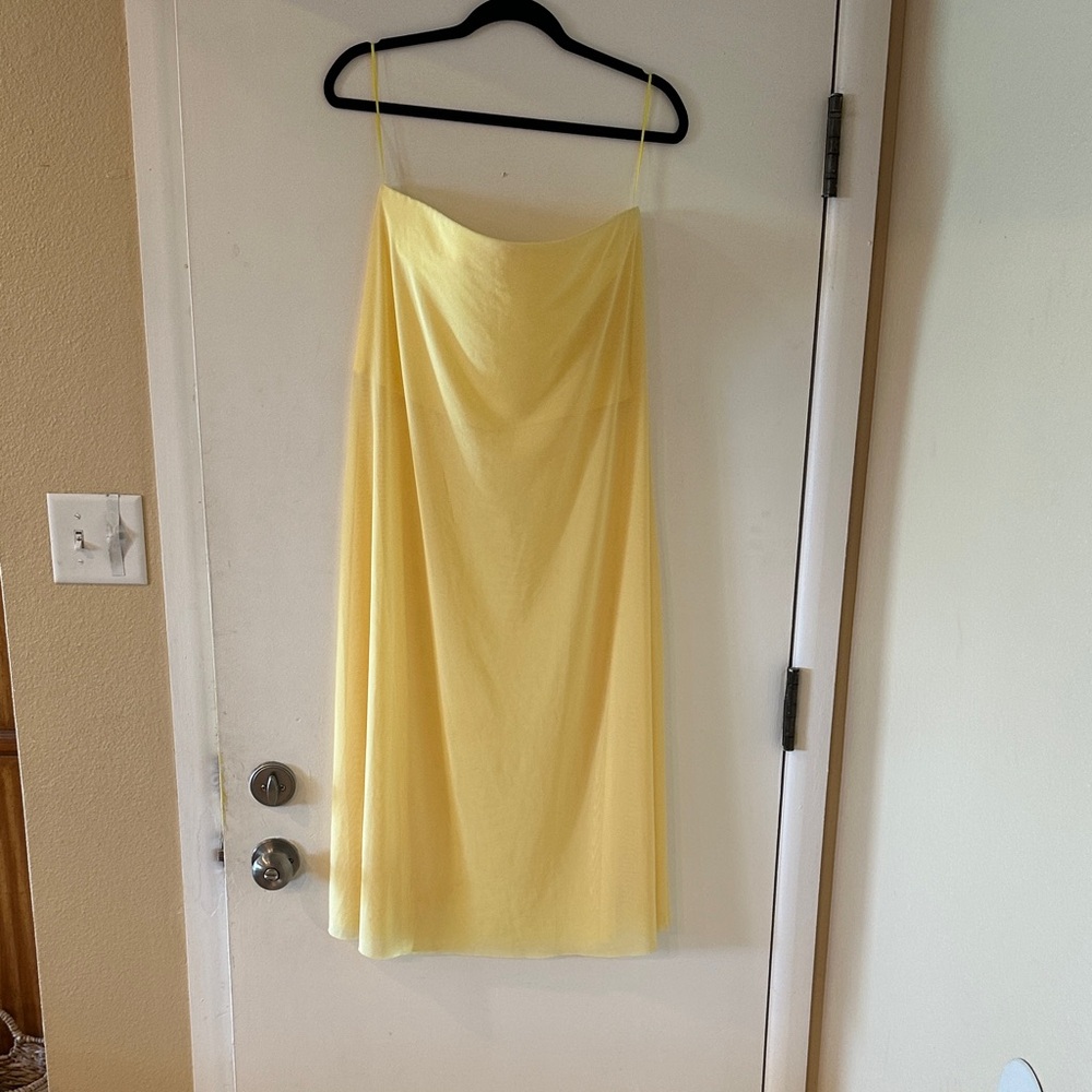 Dolan Anthropologie Sheer Strapless Yellow Top
